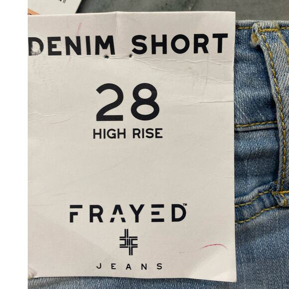 FRAYED DENIM High Rise Denim Shorts Gulf Stream Size 28 - Picture 8 of 10
